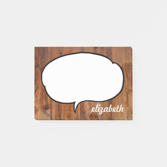 Talk Bubble Personalised Name Post-it Notes (Front)