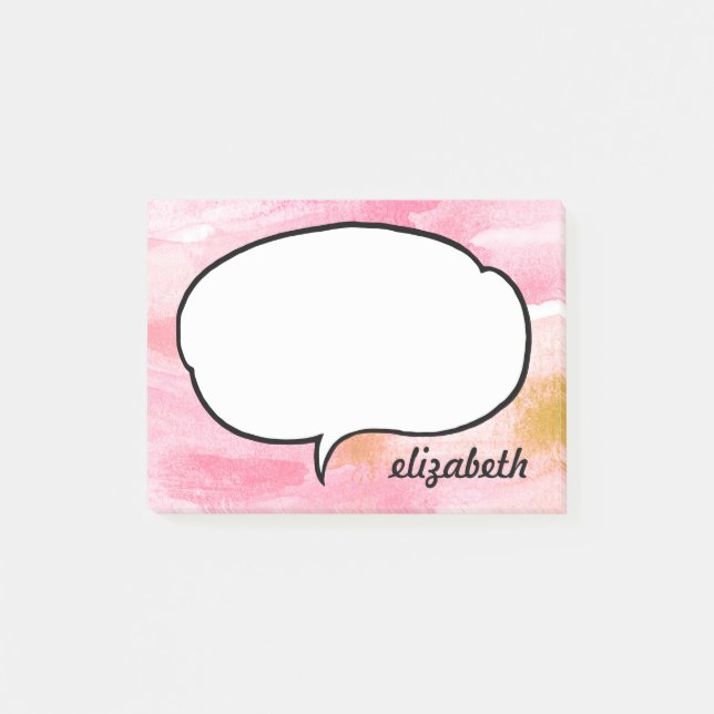 Talk Bubble Personalised Name Post-it Notes (Front)