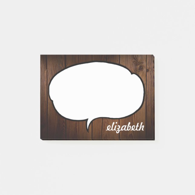 Talk Bubble Personalised Name Post-it Notes (Front)