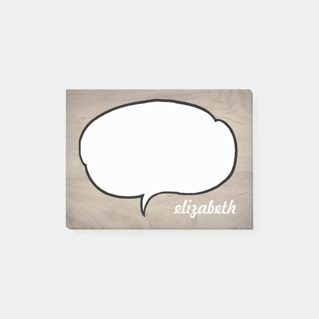 Talk Bubble Personalised Name Post-it Notes (Front)