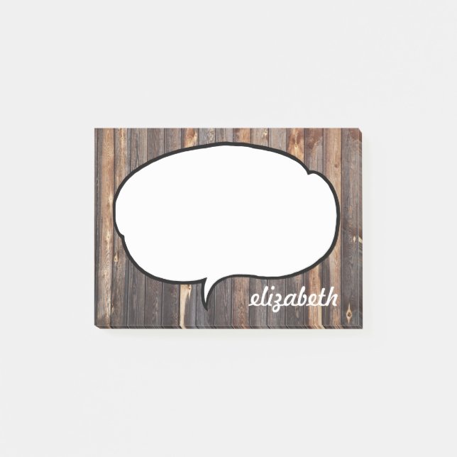 Talk Bubble Personalised Name Post-it Notes (Front)