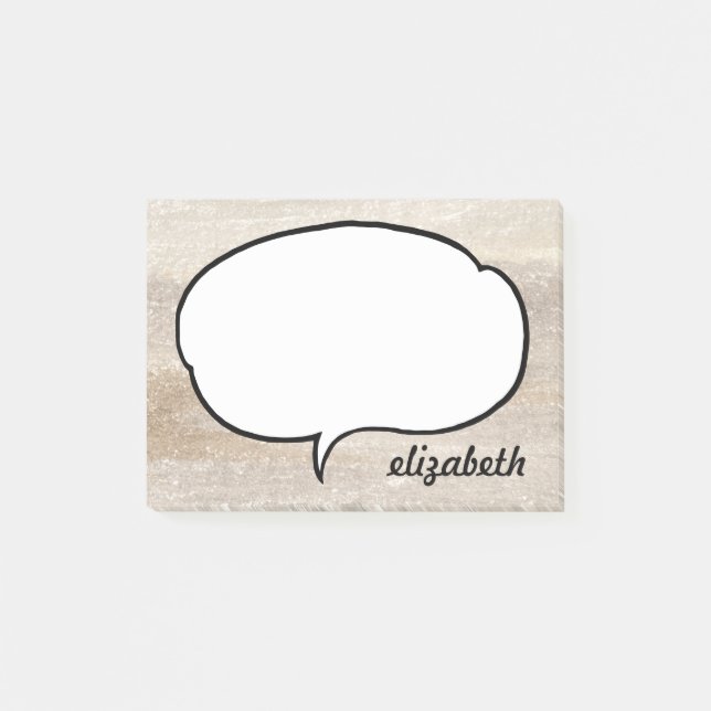 Talk Bubble Personalised Name Post-it Notes (Front)
