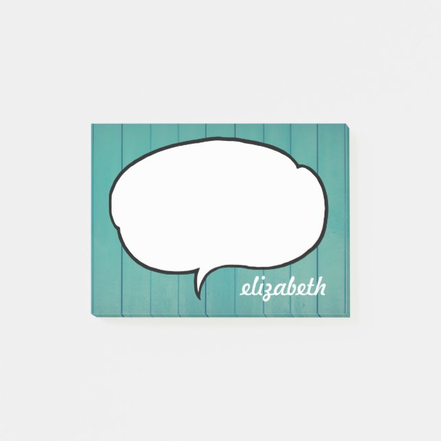 Talk Bubble Personalised Name Post-it Notes (Front)