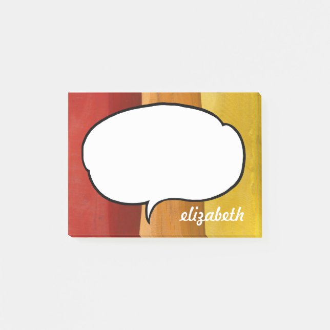 Talk Bubble Personalised Name Post-it Notes (Front)