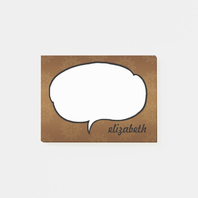 Talk Bubble Personalised Name Post-it Notes (Front)