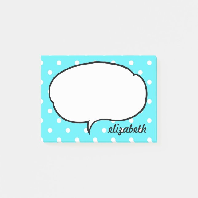 Talk Bubble Personalised Name Post-it Notes (Front)