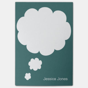 Talk Bubble Rounded Personalised Sea Green Custom Post-it Notes