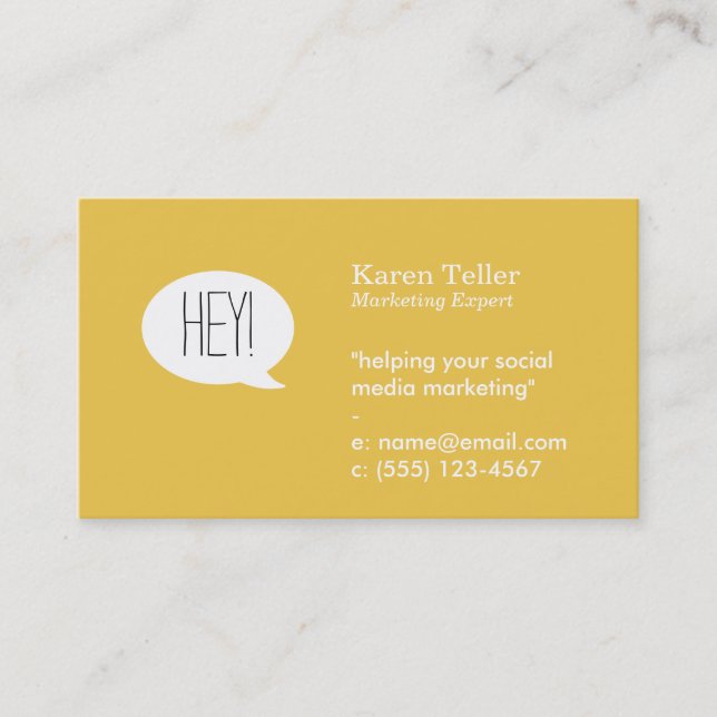 Talk Bubble (yellow) Business Card (Front)