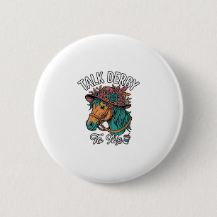 Talk Derby Horse Vintage Engraving Design 6 Cm Round Badge
