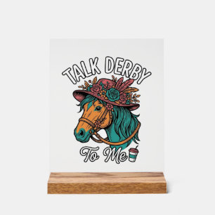 Talk Derby Horse Vintage Engraving Design Acrylic Sign