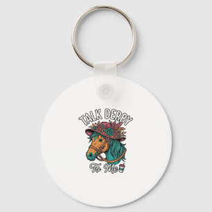 Talk Derby Horse Vintage Engraving Design Key Ring