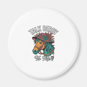 Talk Derby Horse Vintage Engraving Design Magnet