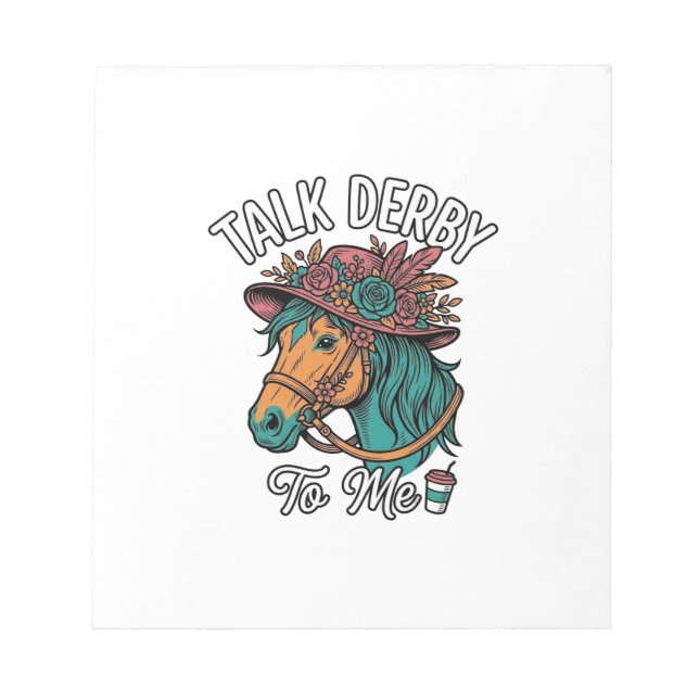 Talk Derby Horse Vintage Engraving Design Notepad (Front)