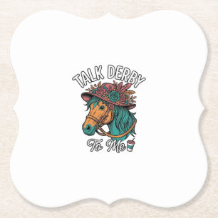 Talk Derby Horse Vintage Engraving Design Paper Coaster