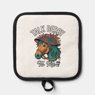 Talk Derby Horse Vintage Engraving Design Pot Holder