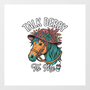 Talk Derby Horse Vintage Engraving Design Window Cling