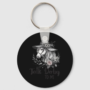 Talk Derby To Me Floral Horse Racing Funny Horses Key Ring