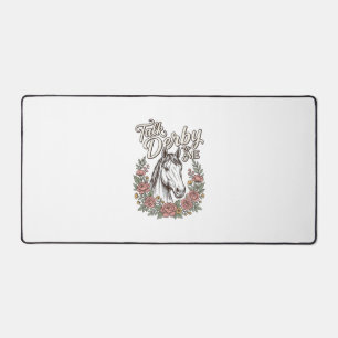 Talk Derby To Me Floral Horse Vintage Shirt_1 Desk Mat