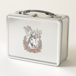 Talk Derby To Me Floral Horse Vintage Shirt_1 Metal Lunch Box