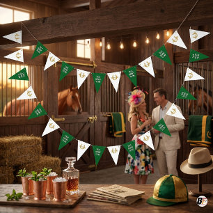 Talk Derby to Me Green & Gold Horseshoe Party Bunting