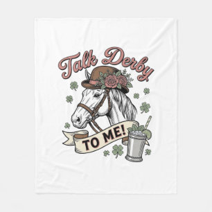 Talk Derby To Me Horse Mint Julep Vintage Shirt_1 Fleece Blanket