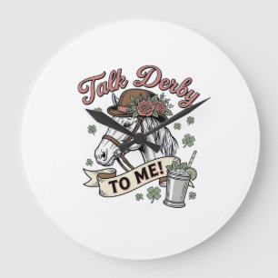 Talk Derby To Me Horse Mint Julep Vintage Shirt_1 Large Clock