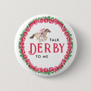 Talk Derby to Me   Horse Race Derby Bridal Shower 6 Cm Round Badge