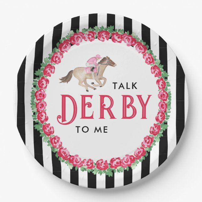 Talk Derby to Me | Horse Race Derby Bridal Shower Paper Plate (Front)