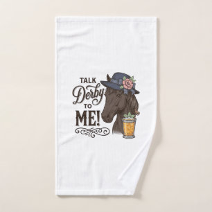 Talk Derby to Me Horse Vintage Engraving Shirt_1 Hand Towel