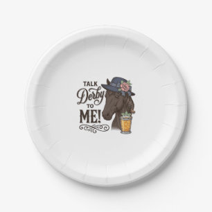 Talk Derby to Me Horse Vintage Engraving Shirt_1 Paper Plate