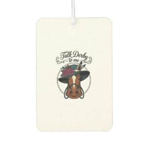Talk Derby To Me Vintage Horse Hat Design Car Air Freshener