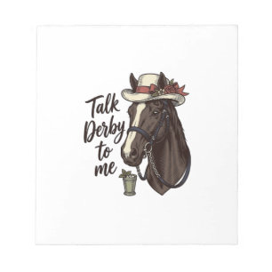 Talk Derby To Me Vintage Horse Racing Shirt Design Notepad
