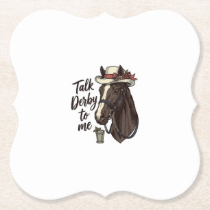 Talk Derby To Me Vintage Horse Racing Shirt Design Paper Coaster