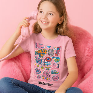 Talk Don't Text Retro Rotary Phone Pink  T-Shirt