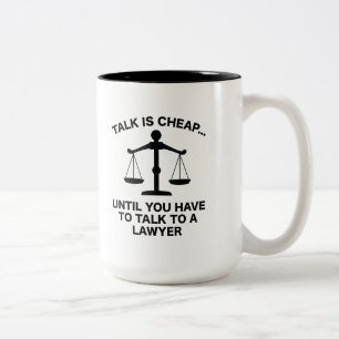 Talk Is Cheap Two-Tone Coffee Mug