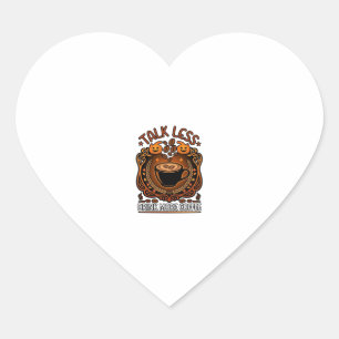Talk Less Drink More Coffee Cup Halloween Pumpkins Heart Sticker