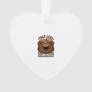 Talk Less Drink More Coffee Cup Halloween Pumpkins Ornament