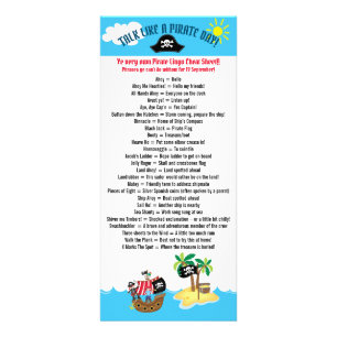 Talk Like a Pirate Day List of Phrases Cheat Sheet Rack Card
