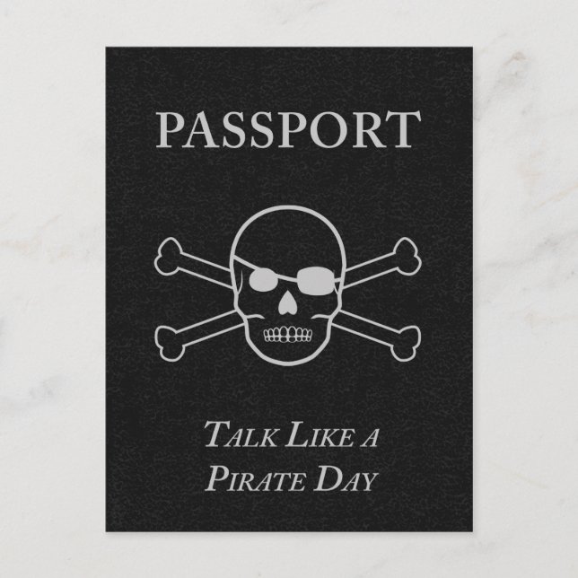 talk like a pirate day passport postcard (Front)
