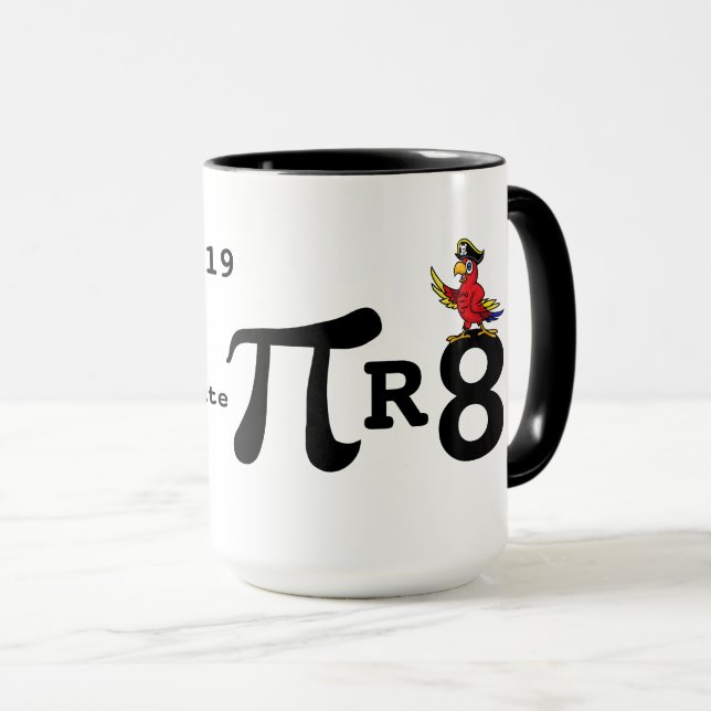 Talk Like An Intelligent Pirate Pi Mug (Front Right)