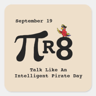 Talk Like An Intelligent Pirate Pi Stickers