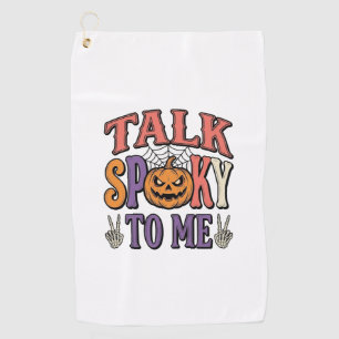 Talk Spooky To Me Vintage Halloween Shirt Design_1 Golf Towel