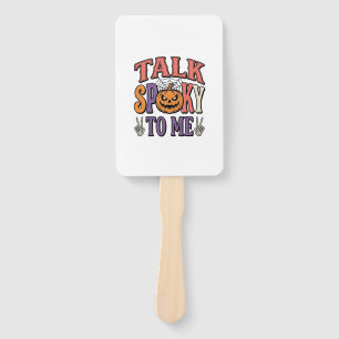 Talk Spooky To Me Vintage Halloween Shirt Design_1 Hand Fan