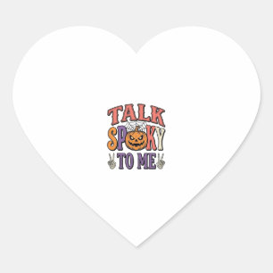 Talk Spooky To Me Vintage Halloween Shirt Design_1 Heart Sticker