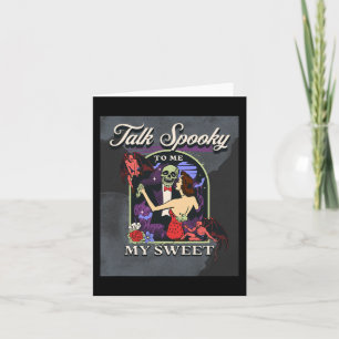 Talk Spooky to Me Vintage Retro Funny Halloween Pi Card