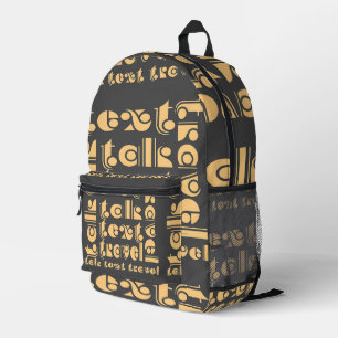 Talk Text Travel Grey  Printed Backpack