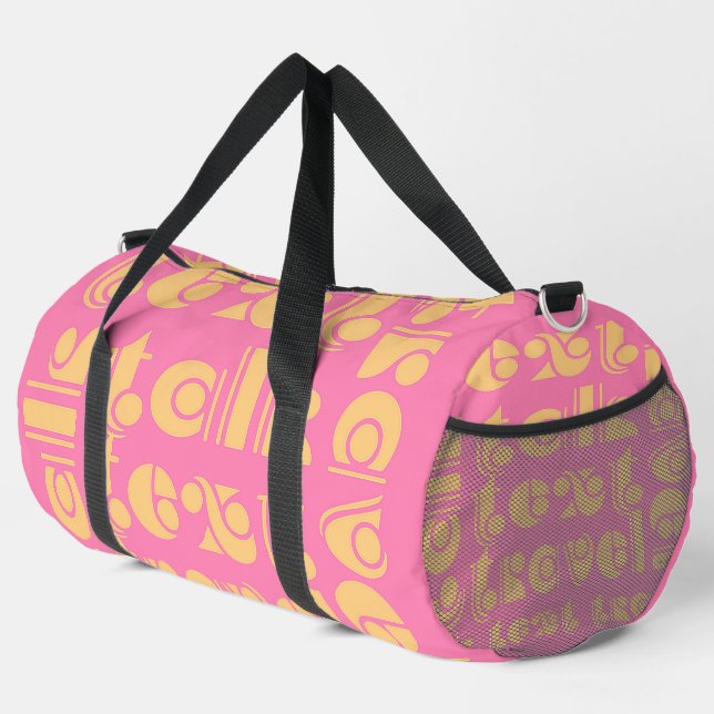 Talk Text Travel Pink  Duffle Bag (Right Corner)