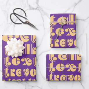 Talk Text Travel Purple Gift      Wrapping Paper Sheet