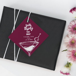 Talk Thirty To Me 30th Birthday Cocktail Party Favour Tags