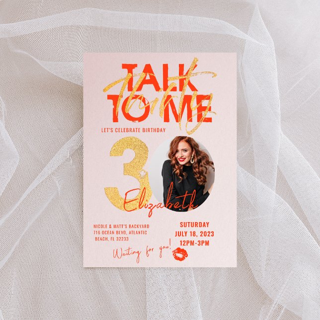 Talk Thirty To Me 30th Birthday Invitation Card (Creator Uploaded)